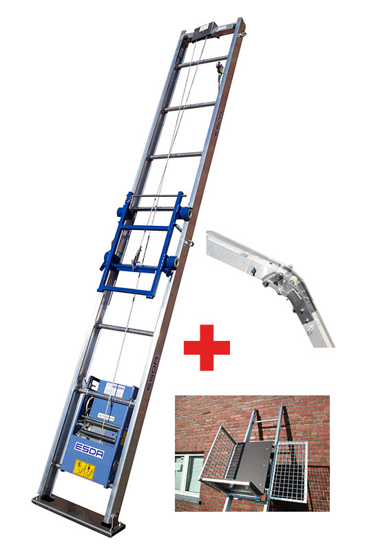 Baulift ESGC 250 Set 11,8 m   inkl.  1 St. Uni-Pritsche   inkl.  1 St. Knickstück - 0,8 m