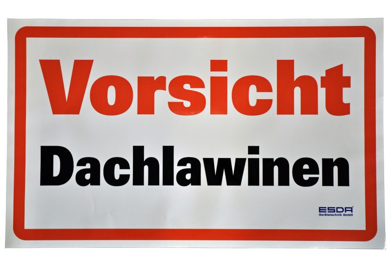 ESDA-Klebeschild - Vorsicht Dachlawinen